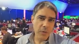 Bonner gravando video (teaser) para o Facebook