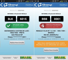 imagem de telas do aplicativo mostrando informações da situação do veículo