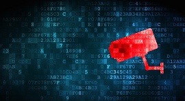 uma câmera filmando códigos da internet