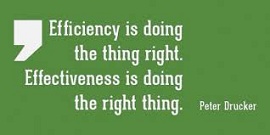 Frase de eficácia e eficiência por Peter Drucker