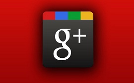 Imagem com fundo vermelho e com o ícone do Google Plus no meio