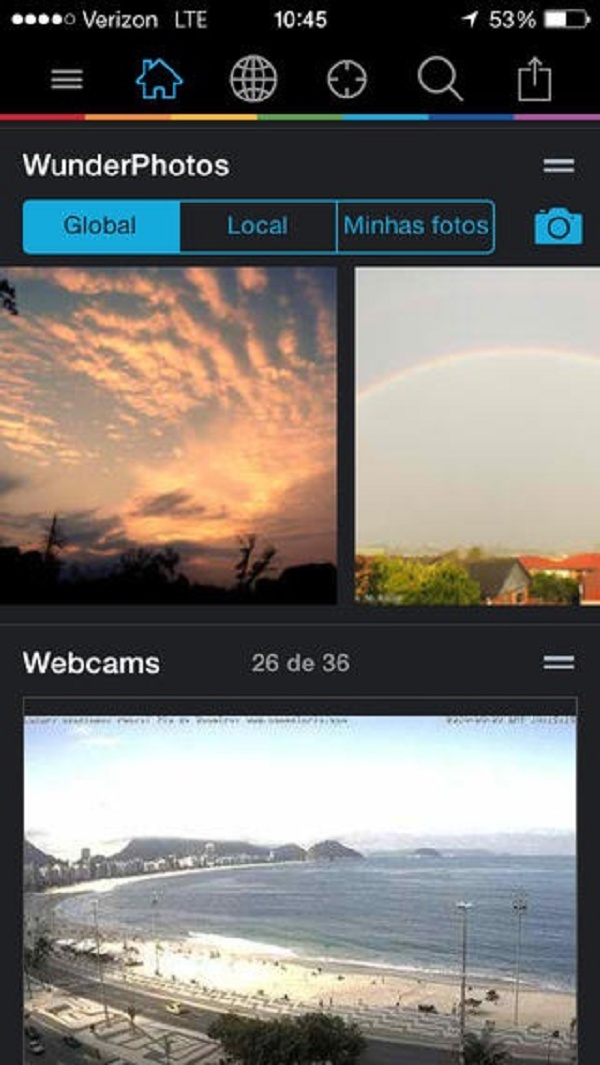 Imagem mostra fotos do clima compartilhadas pelos usuários